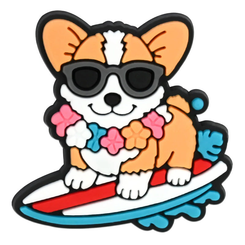 Decorazione casuale all'ingrosso della fibbia della scarpa in gomma morbida del PVC di serie del leopardo del fumetto da 100 pezzi