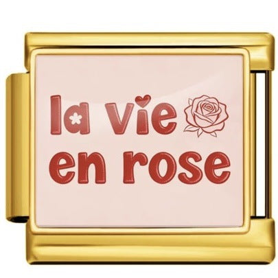 Wholesale French Romantic Text Stainless Steel DIY Charm Bracelet Jewelry Accessory