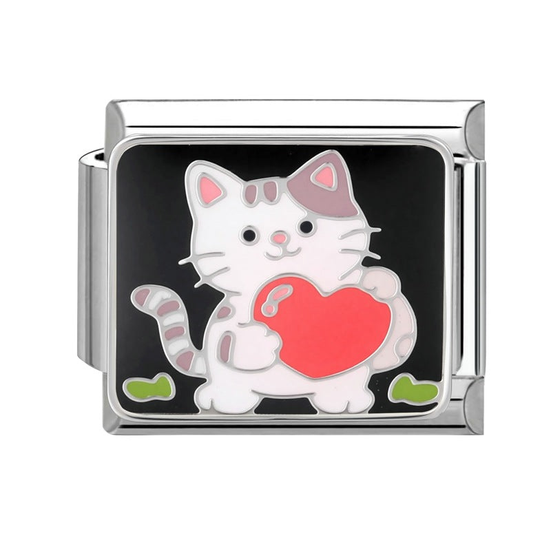 Wholesale  9mm Italian Charm Starter Bracelets DIY square Single Section Creative Stainless Steel Composable Bracelet