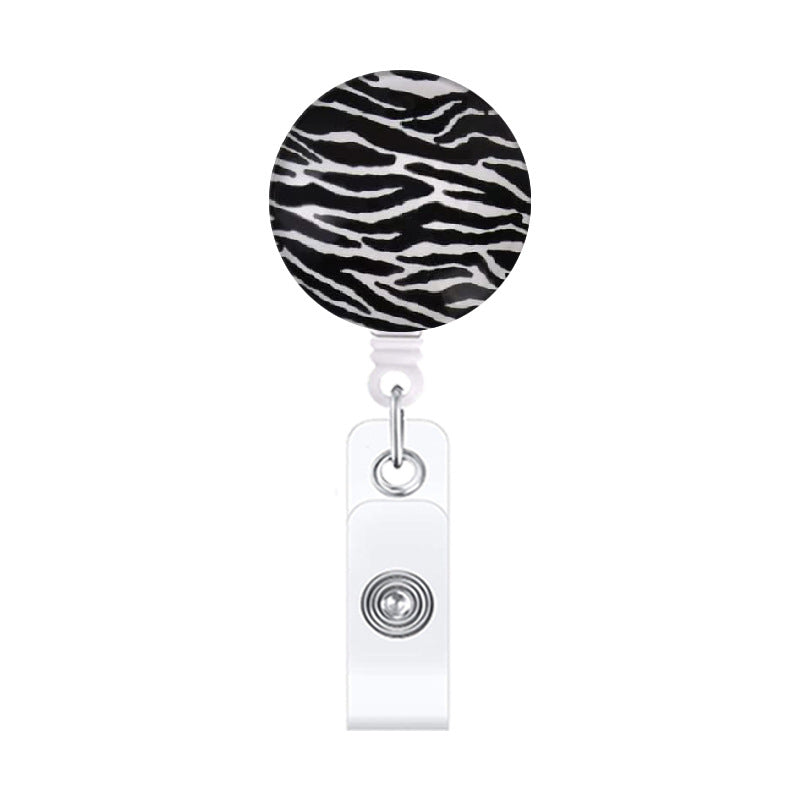 Wholesale Leopard Print Hand-Painted Retractable ID Badge Reel - Chic Keychain Clip for Office or Car Key Accessory,  Resale