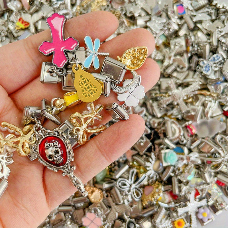 Wholesale 10pcs Italian Charm Bracelet 9mm DIY Splicing Cute Creative Stainless Steel Composable Bracelet