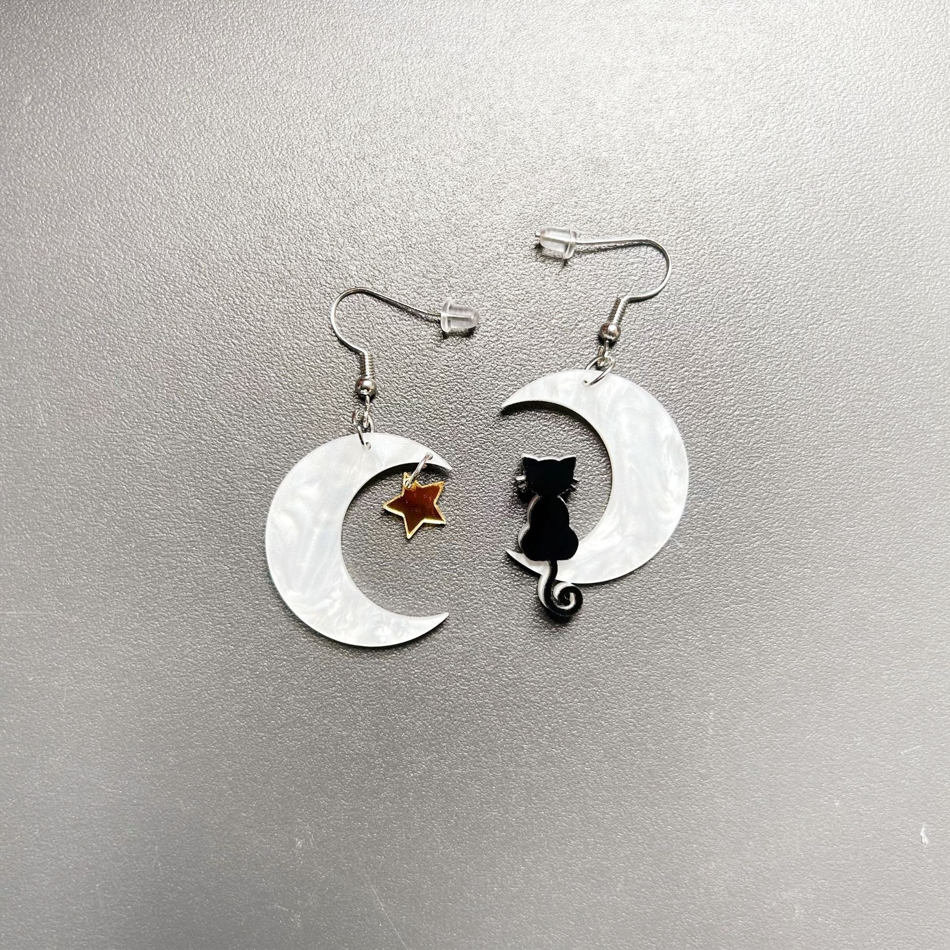 Wholesale cat star  earrings moon stars earrings