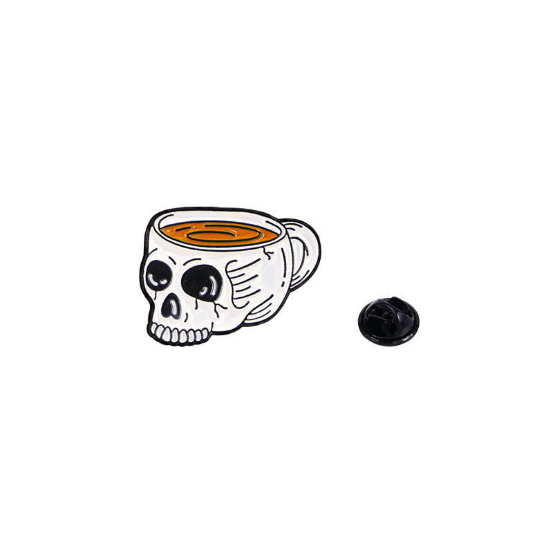 Wholesale Zinc Alloy Skull Water Bottle Brooch Pin Funny  Badge For Boutique Resale