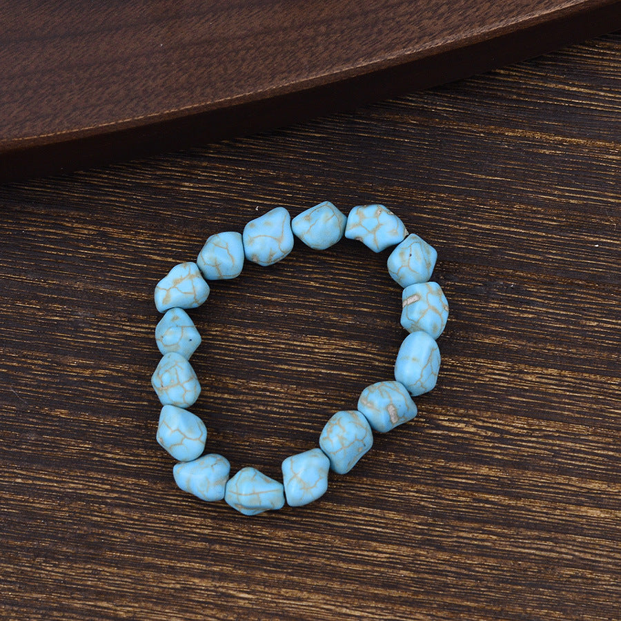 Wholesale Retro Bohemian Turquoise Beaded Jewelry Set with Bracelet Necklace Earrings - Chic Alloy Party Wear Accessory