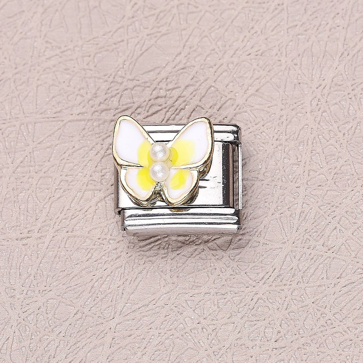 Pulsera de encanto italiano de 10 piezas al por mayor de 9 mm Diy Spliting Butterfly Ladybug Acero inoxidable Pulsero compuesto