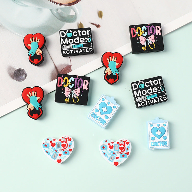 Wholesale  20pcs doctor name  Focal Beads DIY Bead Accessories