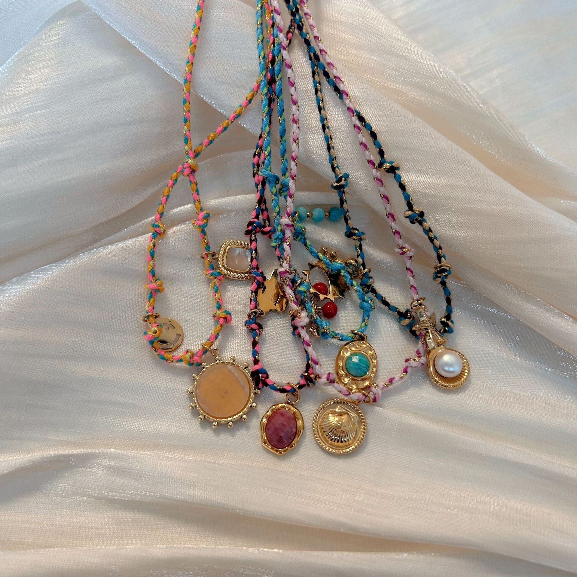 Wholesale  Titanium Steel Handmade Color Rope Necklace