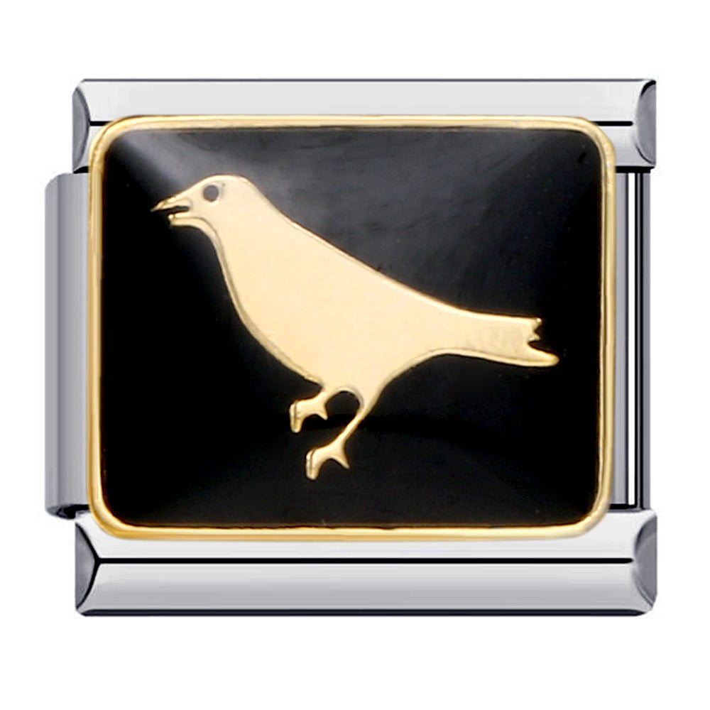 Wholesale   Module Bracelet Titanium Steel Welding Oil Dropping Dark Black Pattern