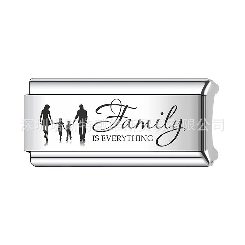 Wholesale   Italian Charm Bracelet 9mm DIY Home Laser Engraving Long Series Creative Stainless Steel Composable Bracelet