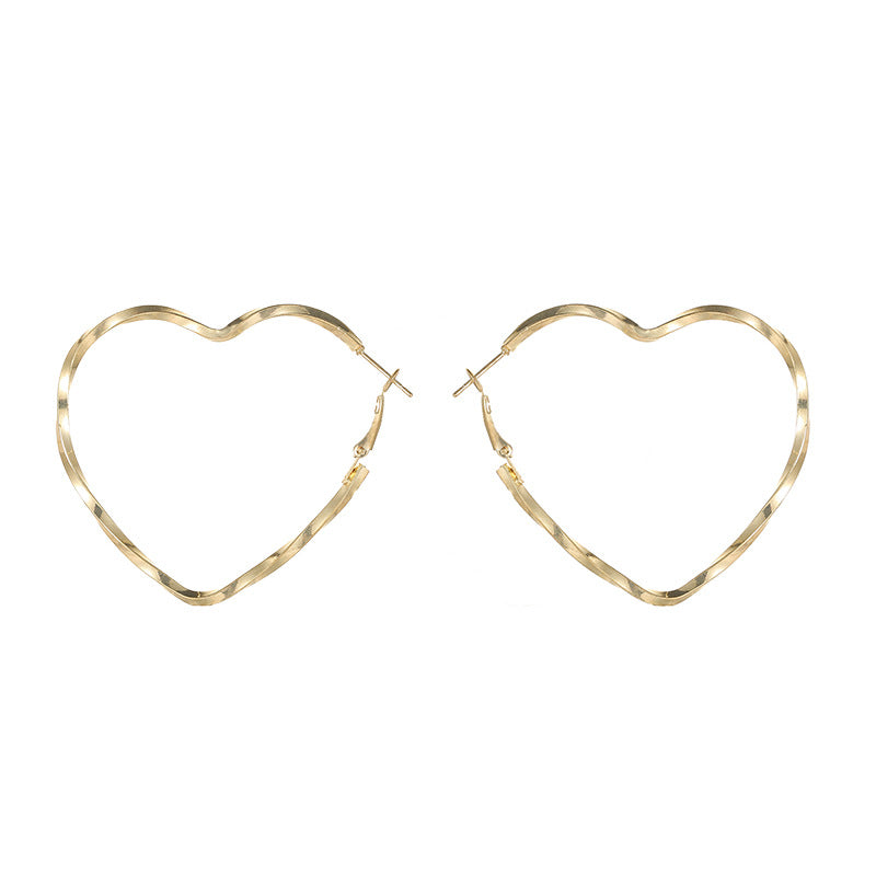 Wholesale Metal Plain Hoop Heart Earrings