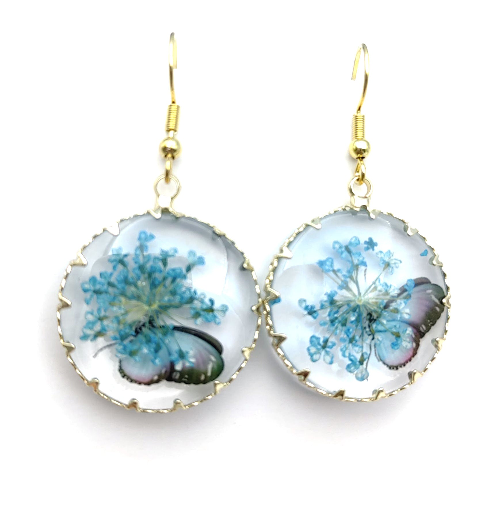 Wholesale Dried Flower Earrings Preserved Butterfly Earrings ACC-ES-Mindin003