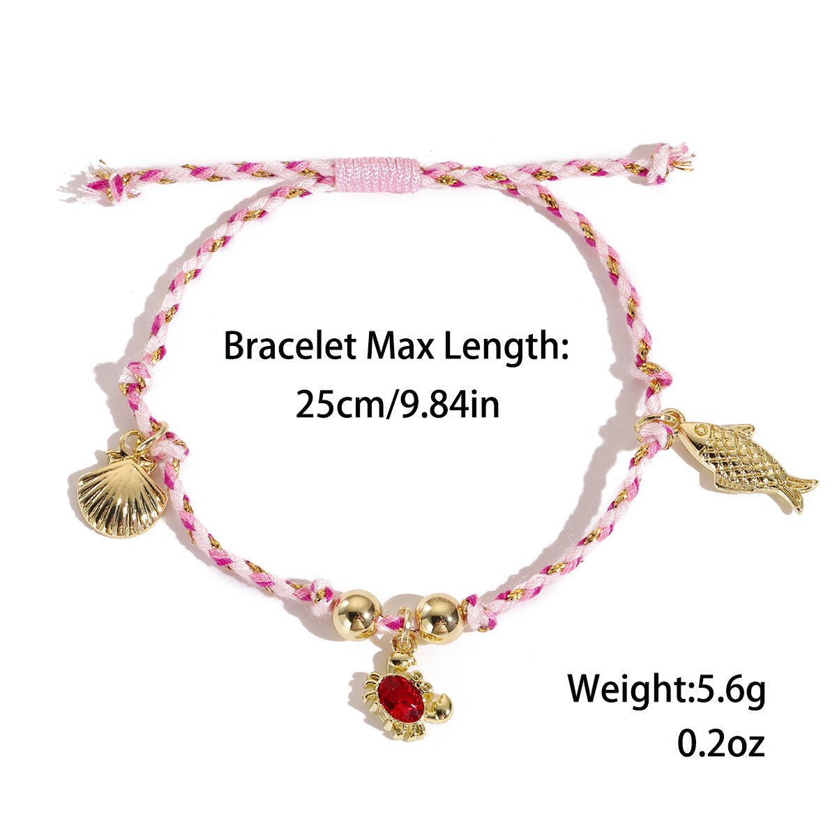Wholesale Ocean Themed Handmade Braided Bracelet Adjustable Shell Conch Charm Unisex Everyday Wear