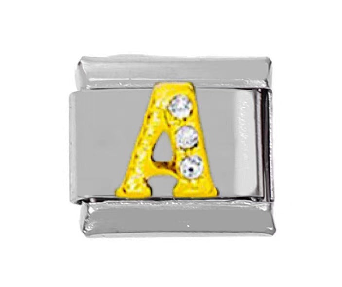 Wholesale 5pcs Italian Charm Bracelet Charm Module Stainless Steel Letter Bracelet 9mm DIY Pattern Free Stitching Detachable Composable Bracelet ACC-BT-DaLiang022