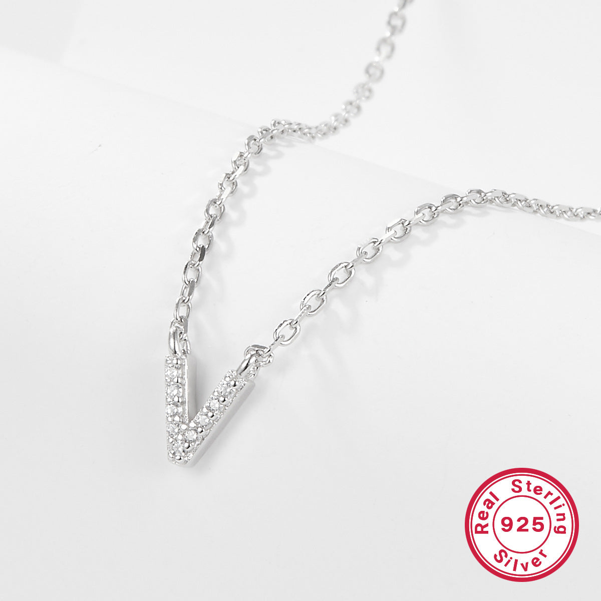 Wholesale 26 Letters Diamond 925 Sterling Silver Necklace Choker Necklaces ACC-NE-JingXu001