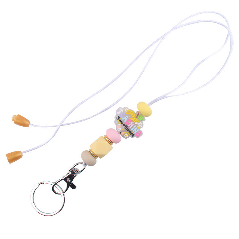 Wholesale  Cartoon Teacher's Day Silicone Accessories Pendant Creative Keychain