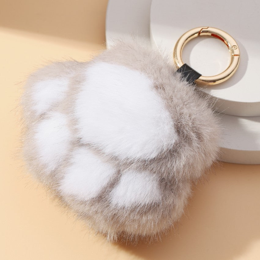 Wholesale Cute Kitten Paw Plush Keychains Pom Pom ACC-KC-RongR065