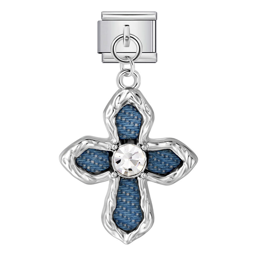 Wholesale  Italian Charm Bracelet 9mm DIY blue-black pendant Creative Stainless Steel Composable Bracelet