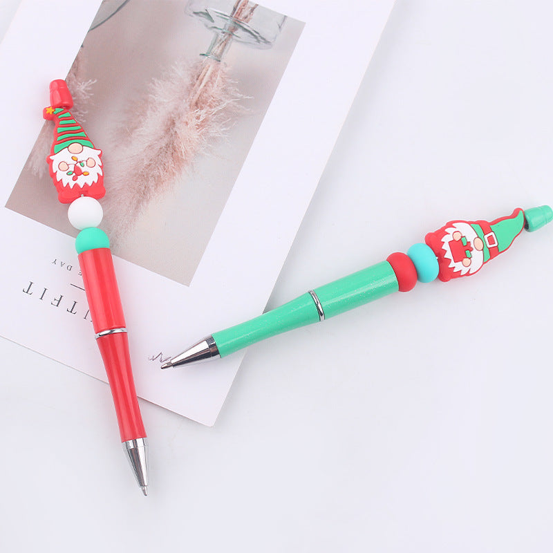 Wholesale cartoon Christmas dwarf old man tree silicone beaded pen