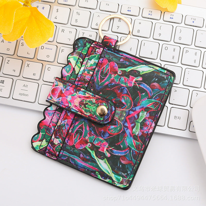 Wholesale Western Style Aztec Tie Dye Camouflage Plaid Leopard Print PU Pickup Bag Keychain ACC-KC-MiQiu001