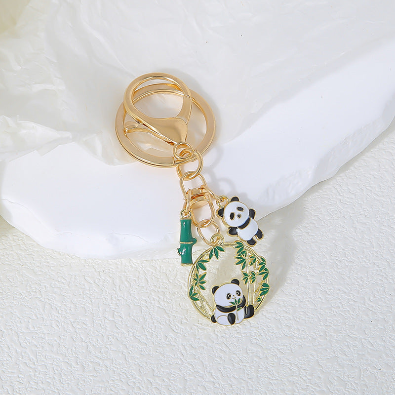 Wholesale  Panda  Cute Cute Cute Cartoon Metal Keychain