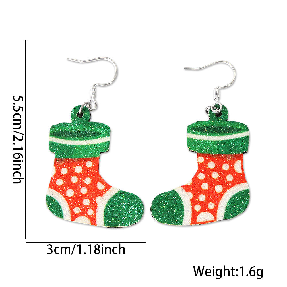 Wholesale Christmas Earrings Cartoon Christmas Tree Old Man Elk Earrings ACC-ES-ZhouHao002