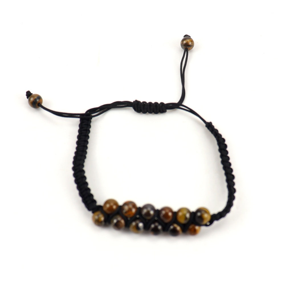 Wholesale Bohemian Handmade Double-Row Woven Amethyst Crystal Bracelet Fashion Jewelry Accessory Travel Souvenir Gift
