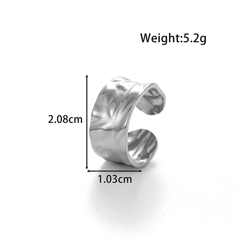 Wholesale Titanium steel hollow love angel wing adjustable ring