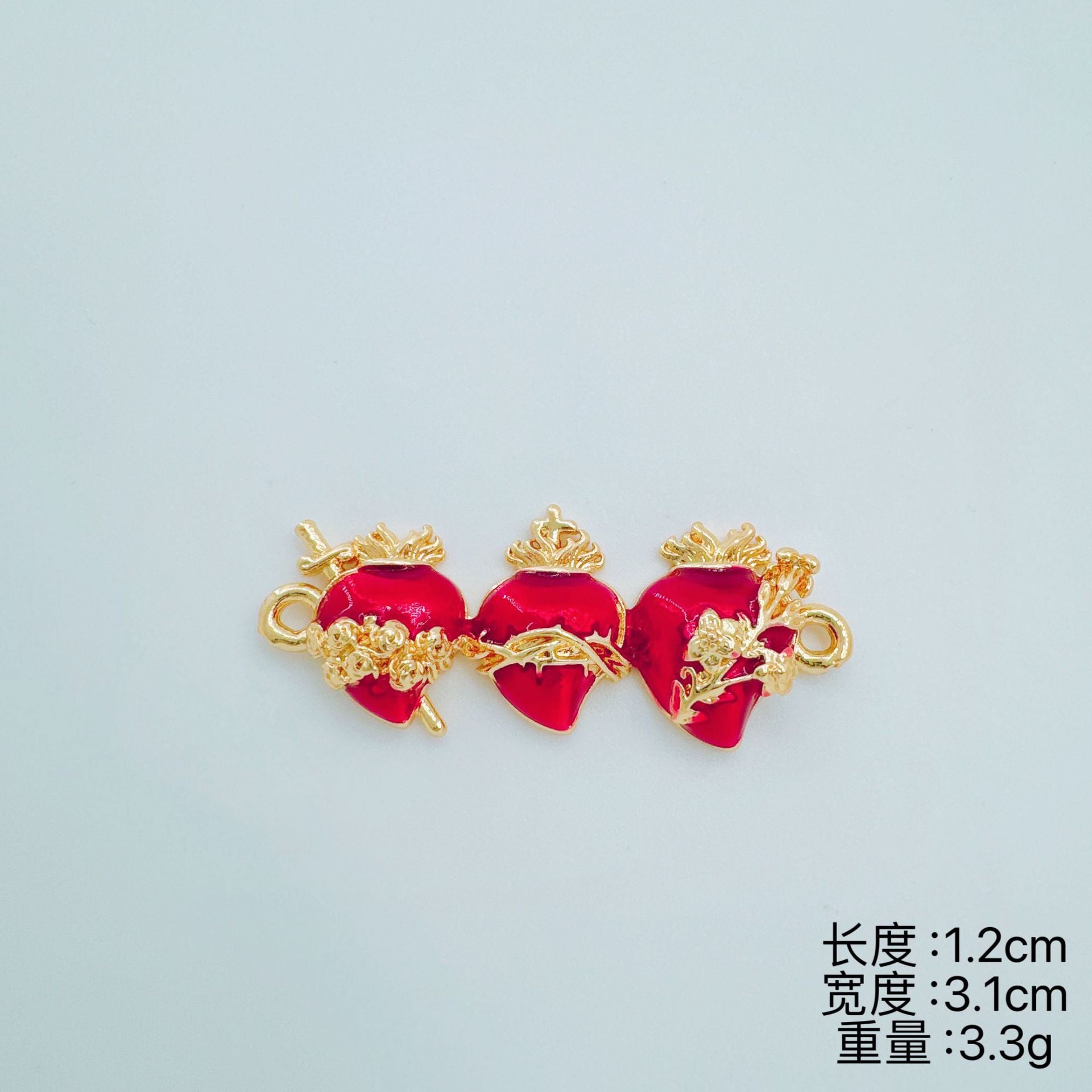 Wholesale Gold Plated Copper Heart Double Pendant Jewelry Set - Boutique Resale Gift