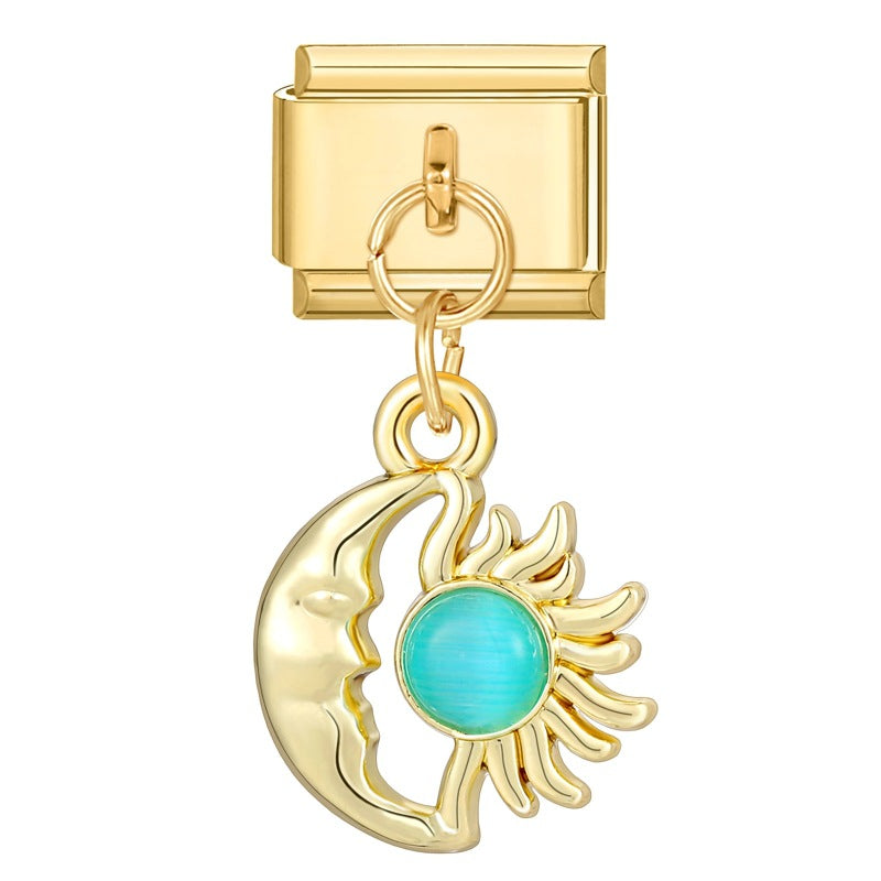 Wholesale 9mm Italian Charm Starter Bracelets DIY square Single Section Creative Stainless Steel Composable Bracelet