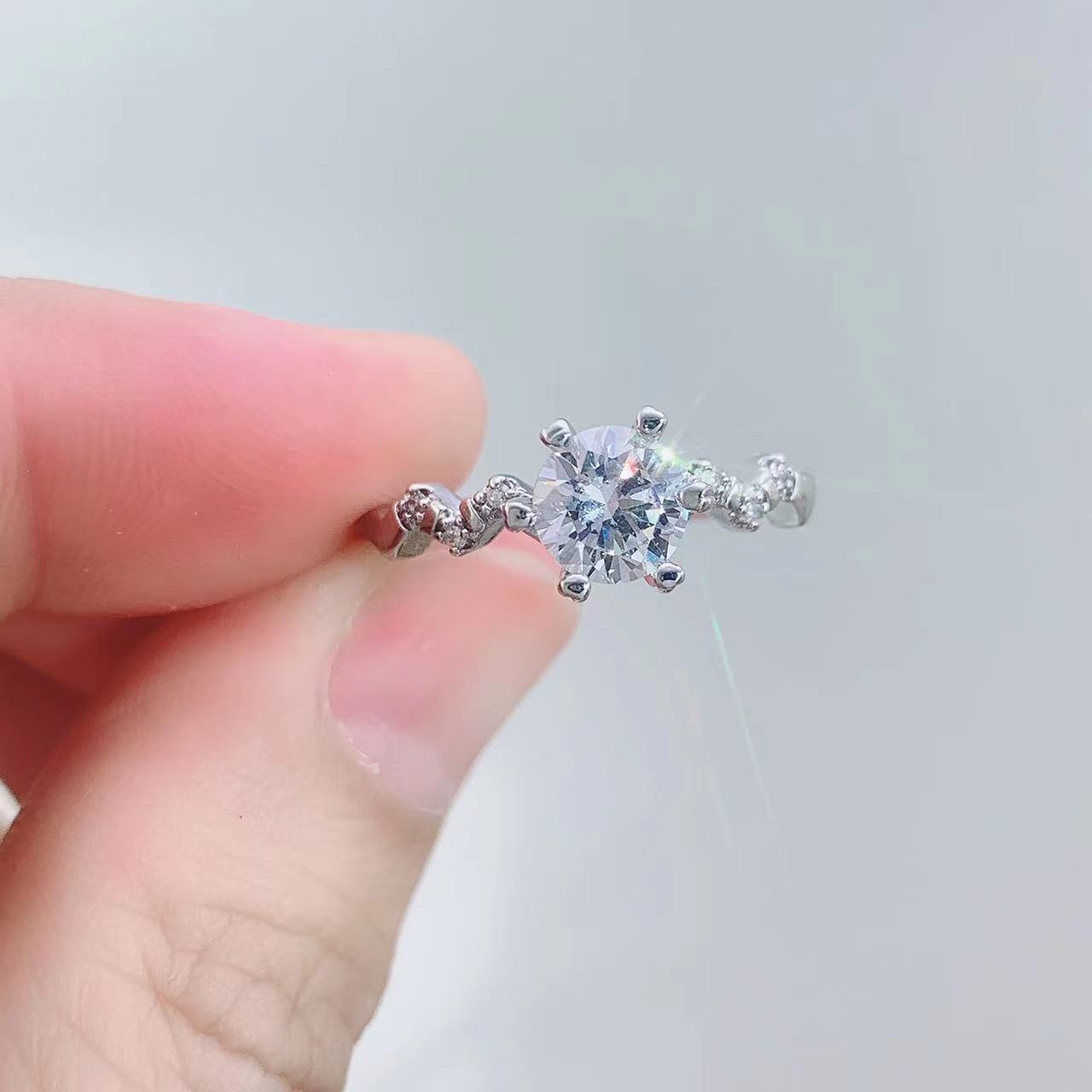 Wholesale Moissanite Diamond Adjustable Rings ACC-RS-Qichuang006