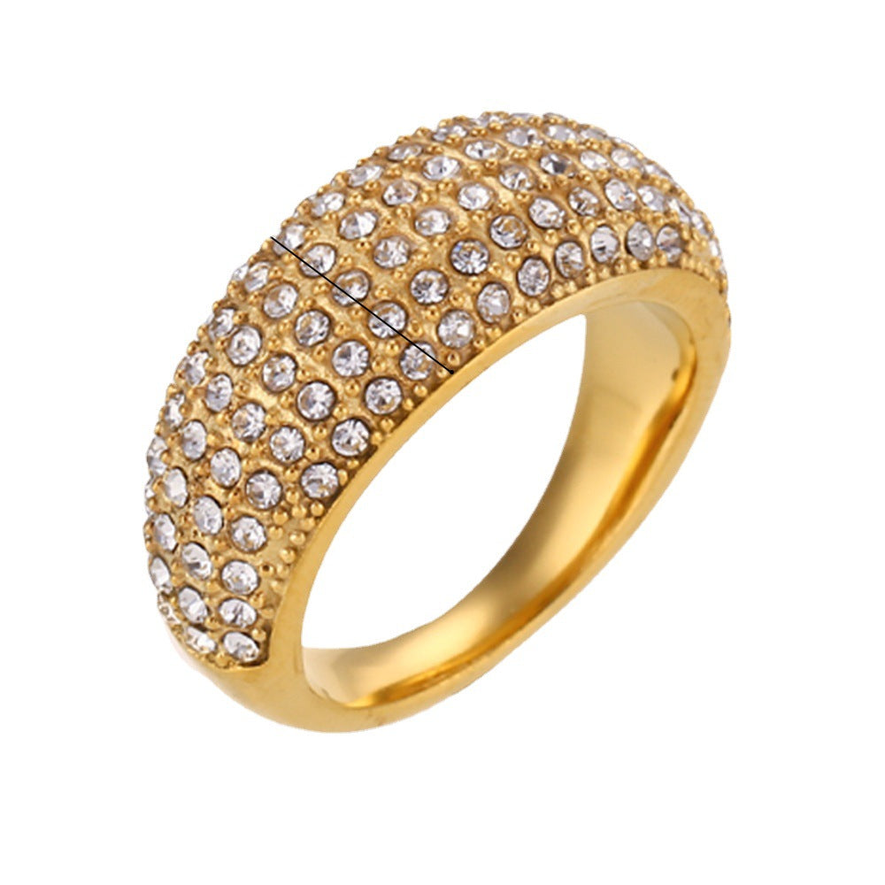 Wholesale Ring Jewelry Jewelry Stainless Steel Rings Gold Plated Zirconium Ring Gold Plated Rings ACC-RS-DingRan004