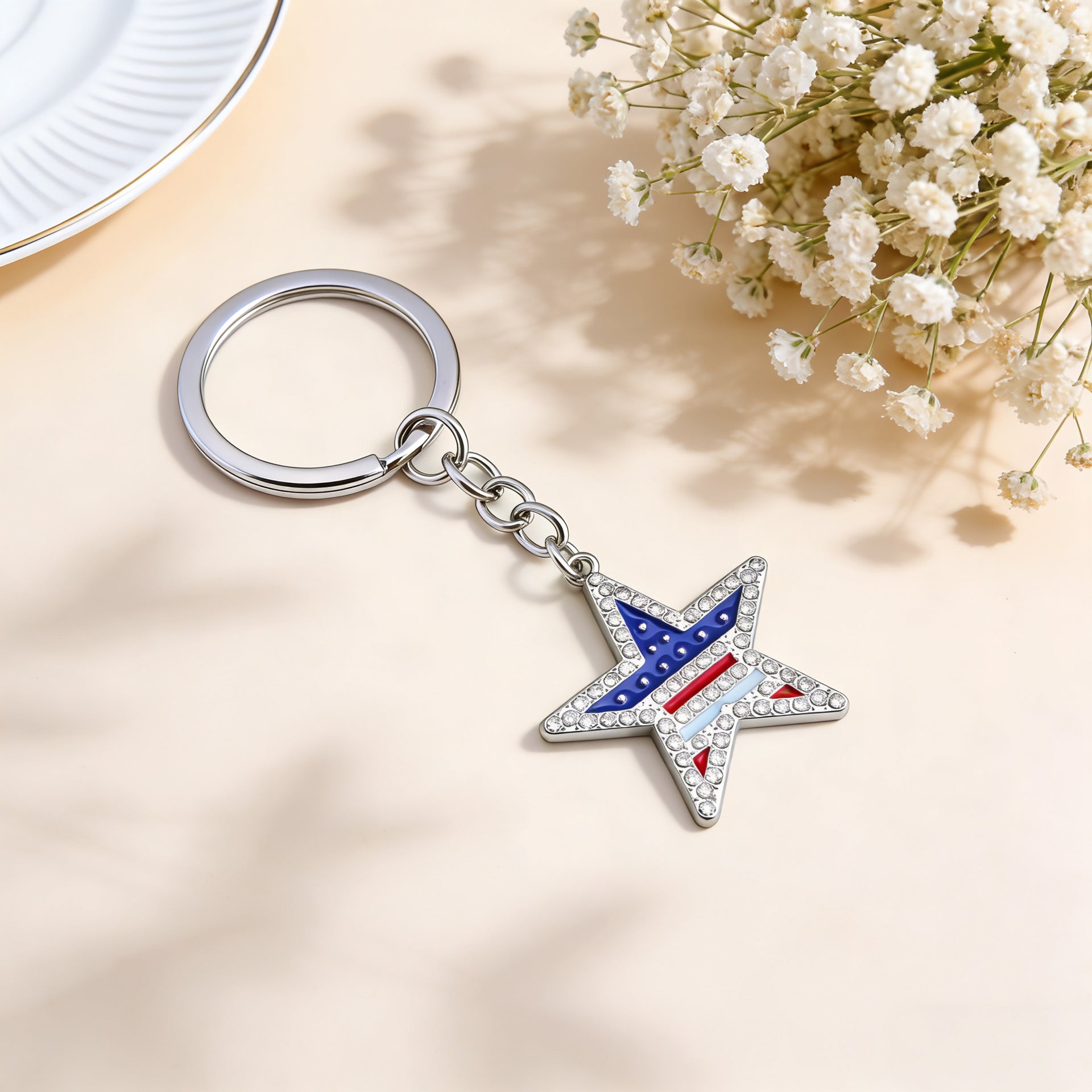 Wholesale American Independence Day Shiny Letter Keychain