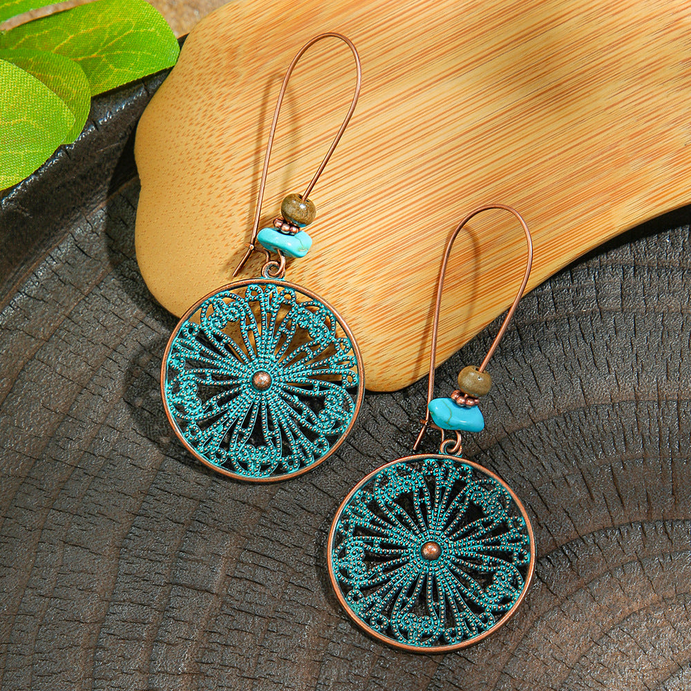 Wholesale Ethnic Geometric Retro Earrings Fashion Jewelry Accessory Boutique Gift