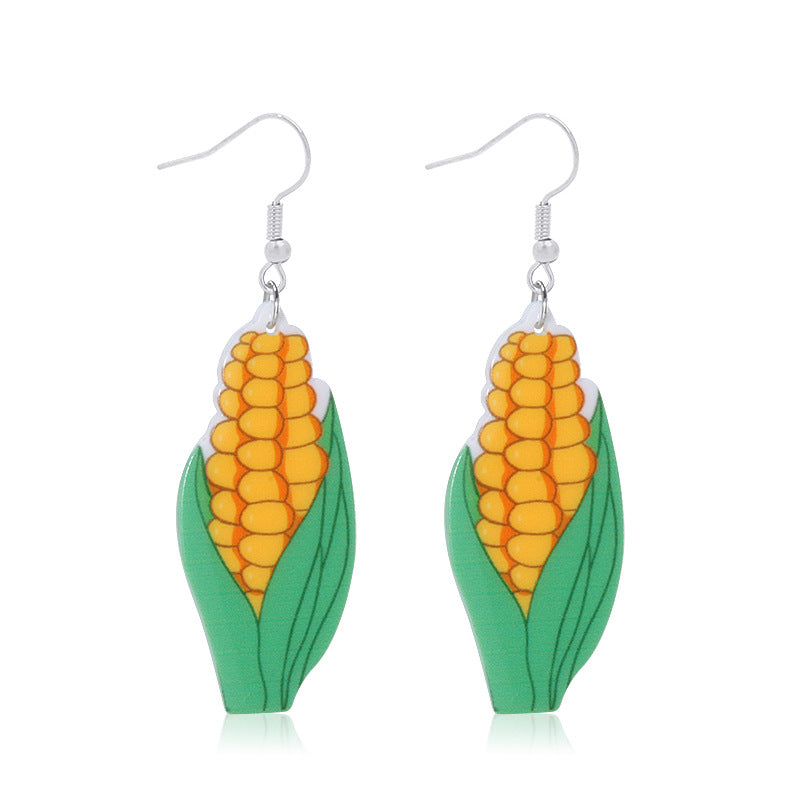 Wholesale Thanksgiving Scarecrow Turkey Legs Maple Leaf Acrylic Earrings ACC-ES-BinLi006