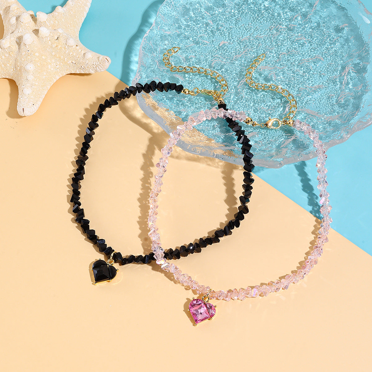 Wholesale  Light Luxury High Love Pendant Crystal Necklace