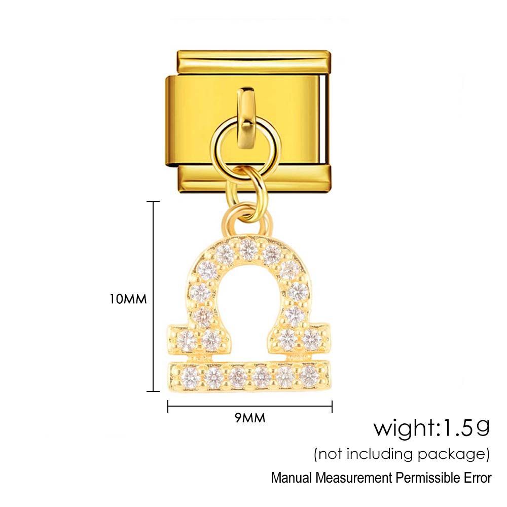 Wholesale 12 Zodiac Signs Rhinestone Pendant Bracelet Stainless Steel Fashion Jewelry Accessory Gift For Boutique Resale