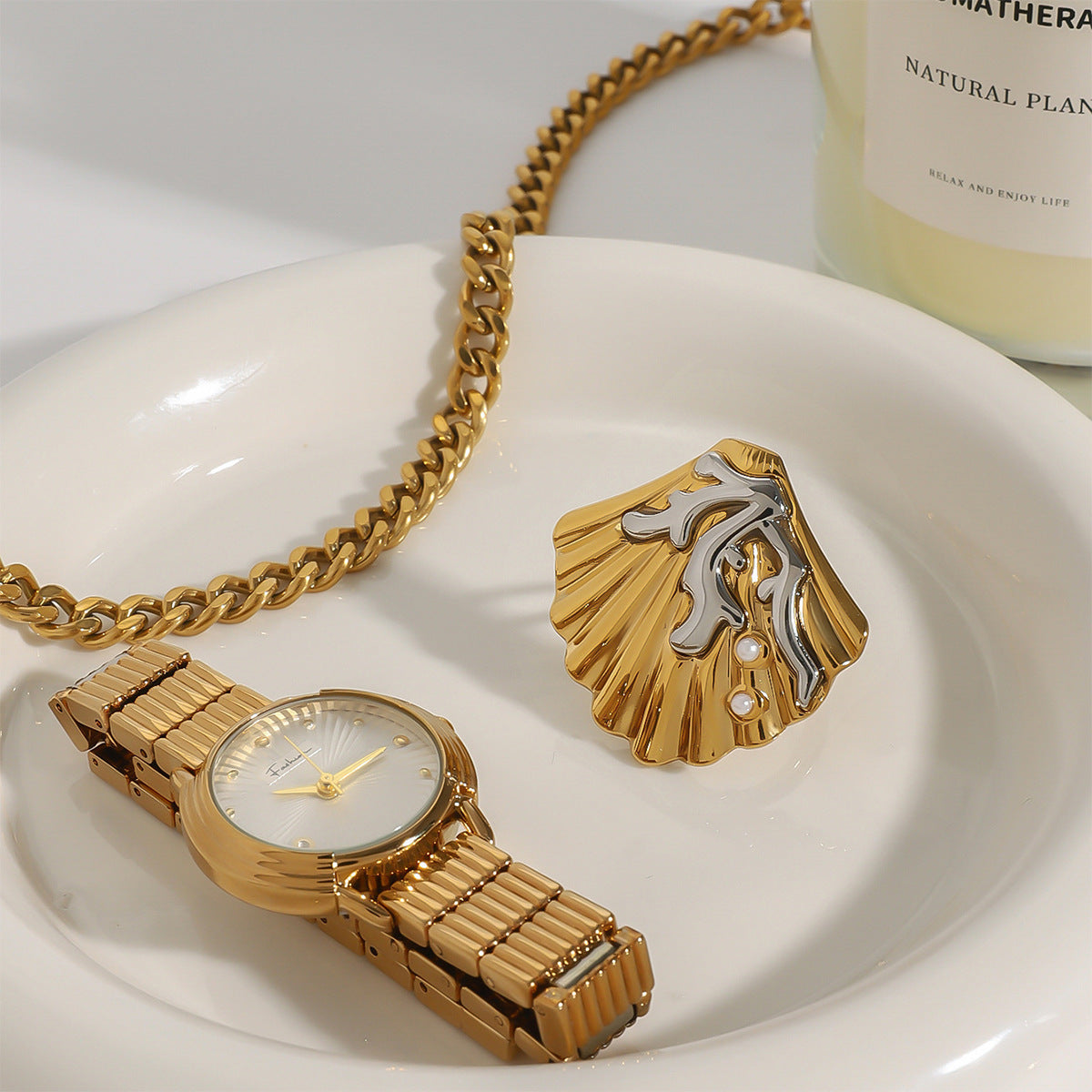 Wholesale Stainless Steel Shell Pearl Ring