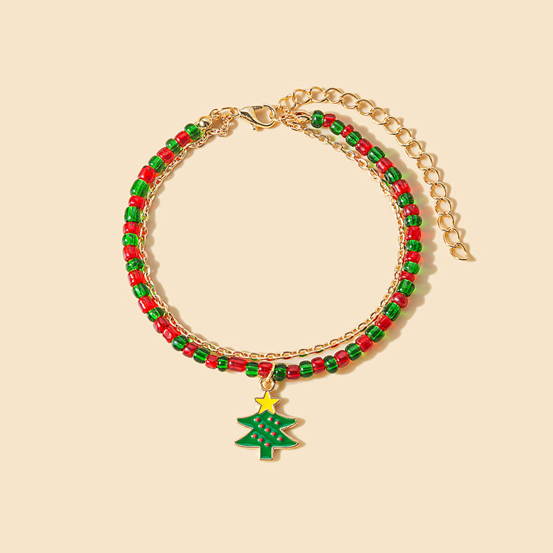 Wholesale Christmas Colorblock Handmade Beaded Bracelet ACC-BT-MDD003