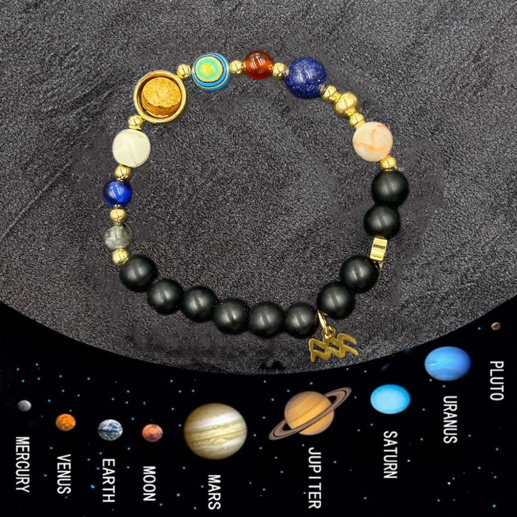 Wholesale Natural stone 12 zodiac sign beaded bracelet