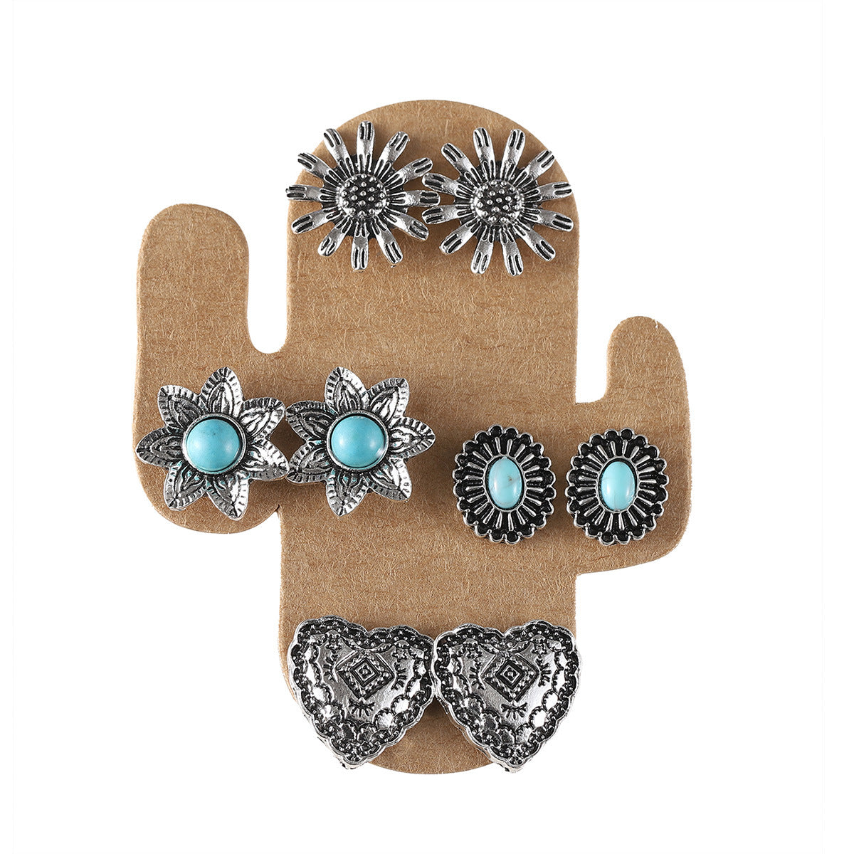 Wholesale Retro Bull Head Boots Set Earrings