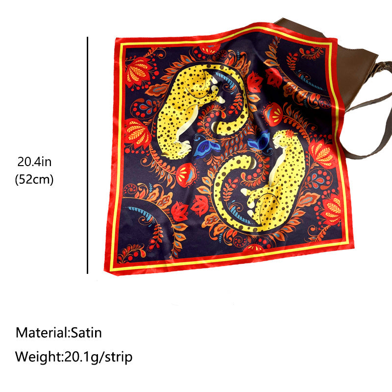 Wholesale  small square scarf  exaggerated silk scarf