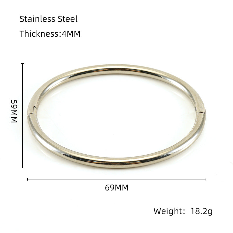 Wholesale Golden Bamboo Titanium Steel Plain Bracelet Stainless Steel Hand Jewelry ACC-BT-Zhongy002