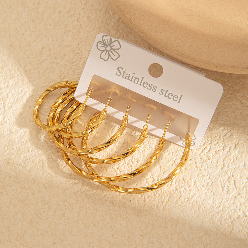 Wholesale Light Luxury Star Hoop Earrings for Women - Titanium Steel Electroplated,  Boutique Resale