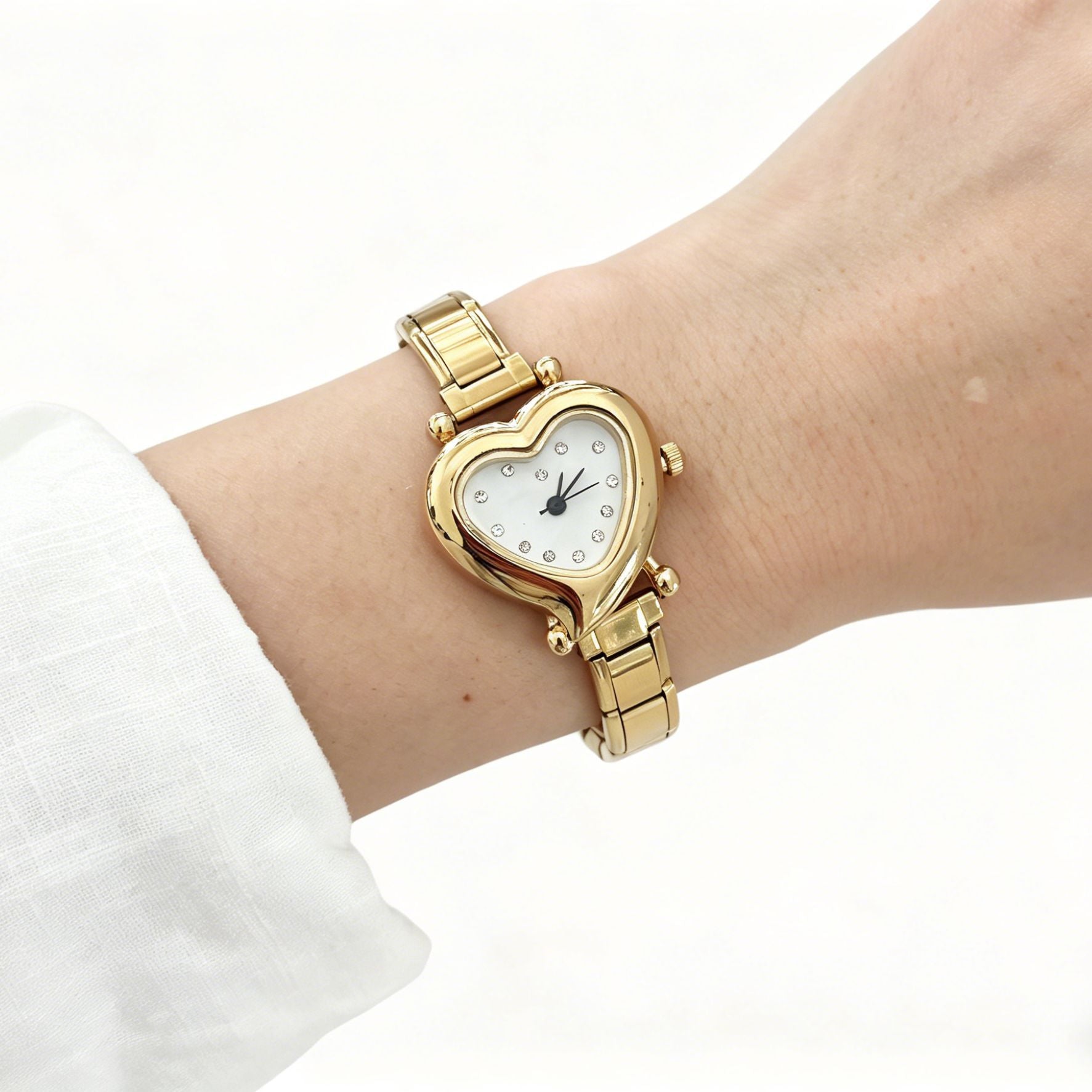 Wholesale Chic DIY Modular Quartz Watch for Women,  Stainless Steel Heart Design,  Fashion Accessory