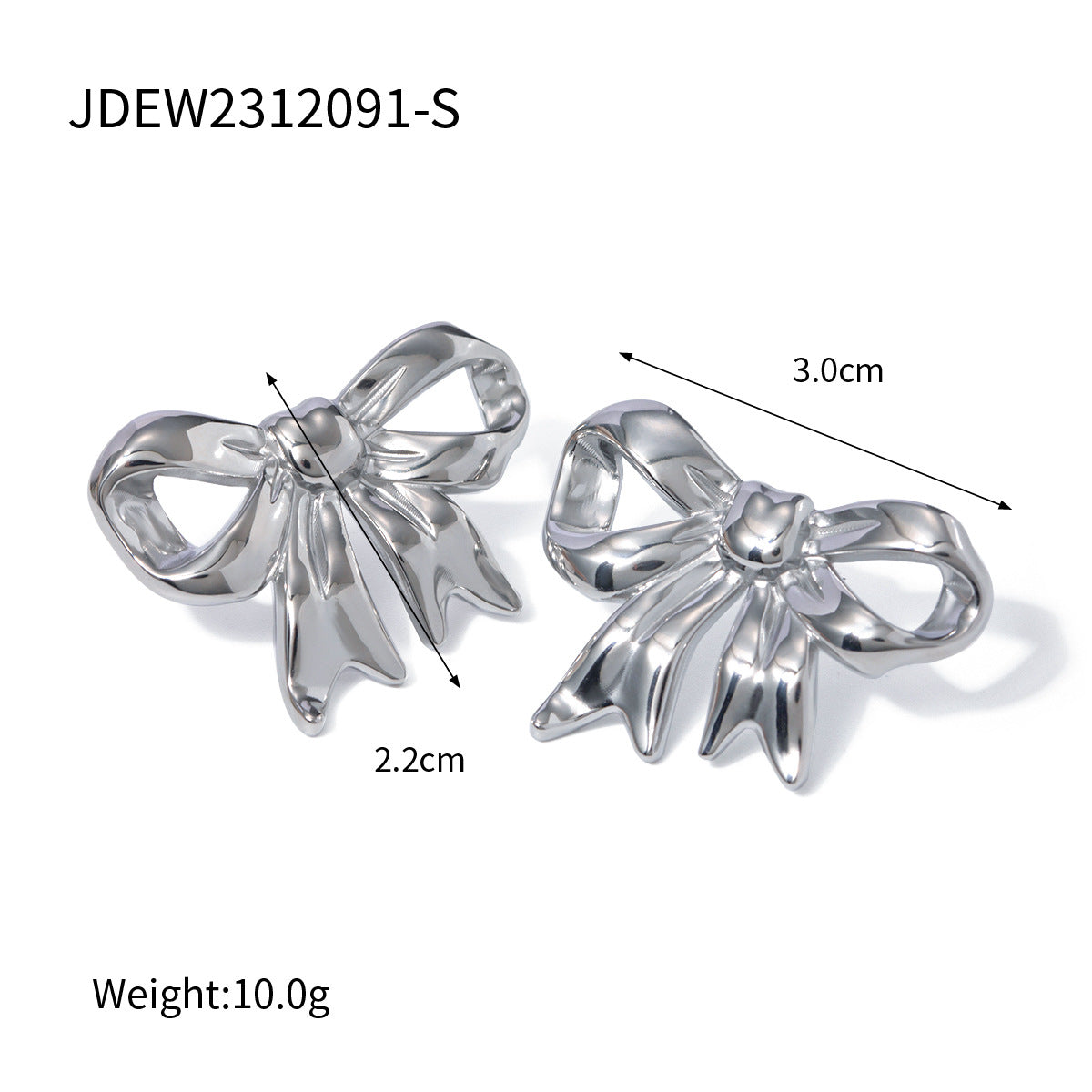 Wholesale 18k Gold Stainless Steel Earrings Bow Earrings ACC-ES-Wanx002