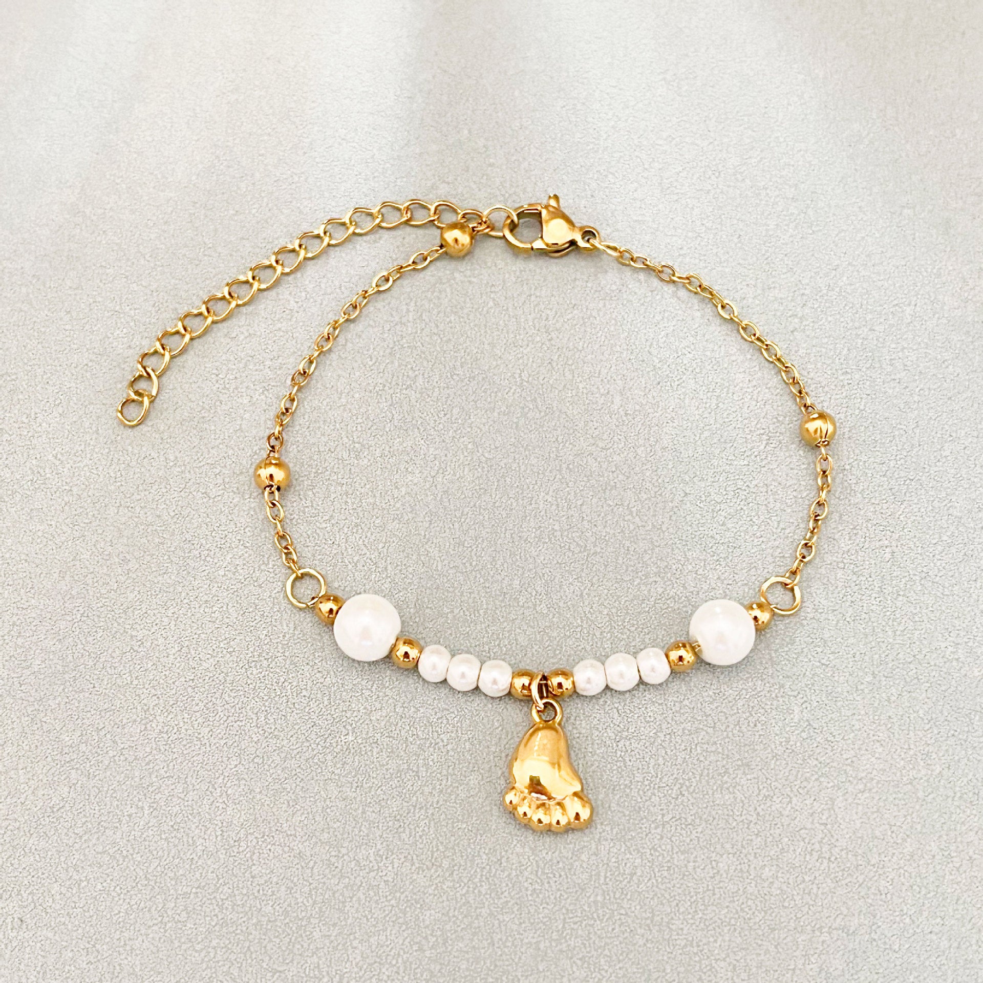 Wholesale Stainless Steel Beaded  Love Bow Star and Moon Versatile Fairy Bracelet