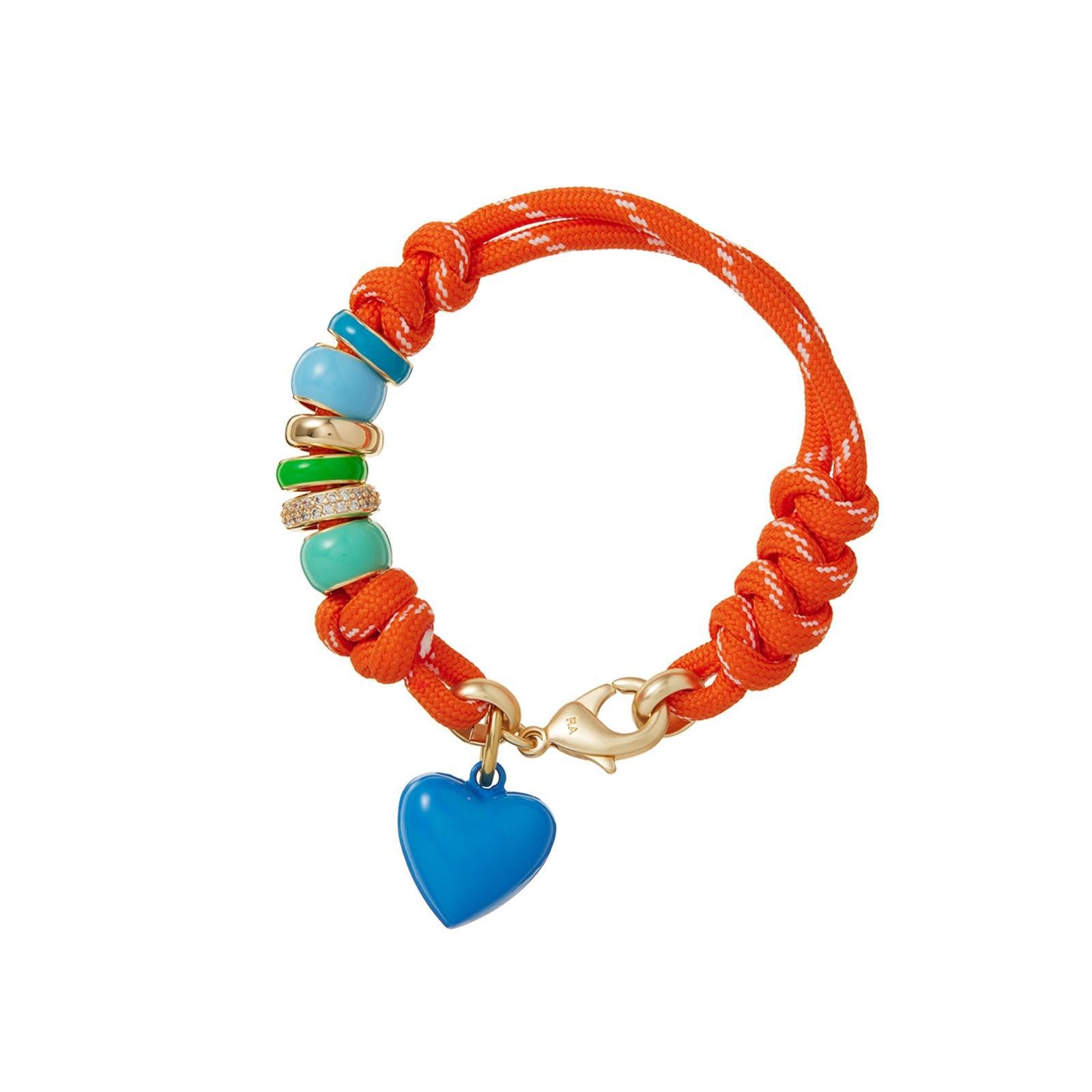 Wholesale Titanium Steel Summer Color Climbing Rope Heart Bracelet