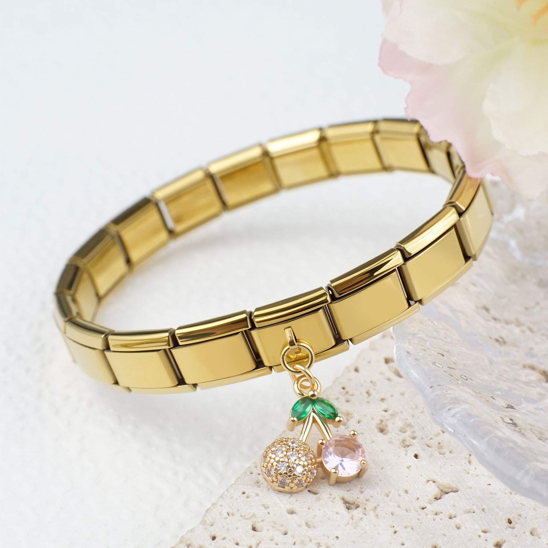 Wholesale 2pcs/pack 9mm Italian Charm Starter Bracelets DIY square Single Section Creative Stainless Steel Composable Bracelet