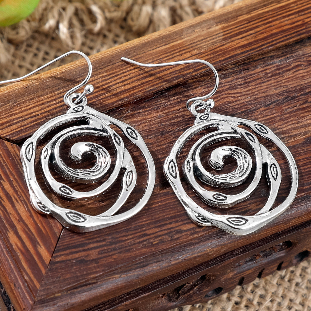 Wholesale Alloy Ethnic Bohemian Earrings Vintage Distressed Style Jewelry for Everyday Wear