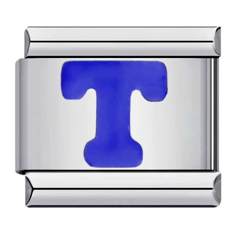 Wholesale Italian Charm Bracelet 9mm DIY blue English initials Creative Stainless Steel Composable Bracelet